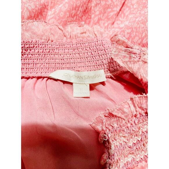 Jonathan Simkhai silk peasant dress coquette romantique cottage core women's 8 - Picture 8 of 10